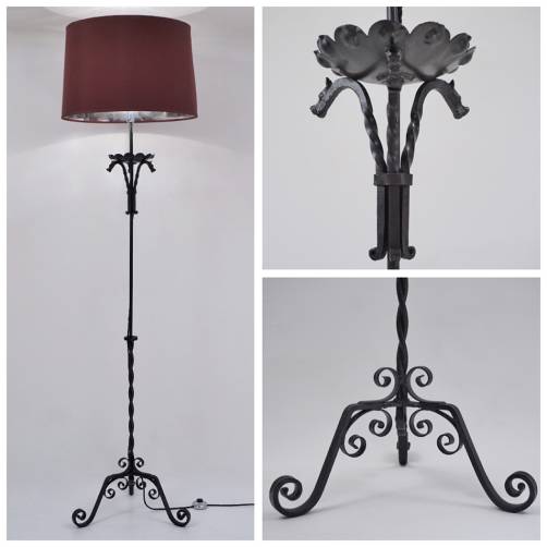 Edouard Schenck lamp iron with dragons, 1930`s ca, French